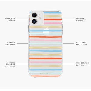 Rifle Paper Co Clear Happy Stripes iPhone Case